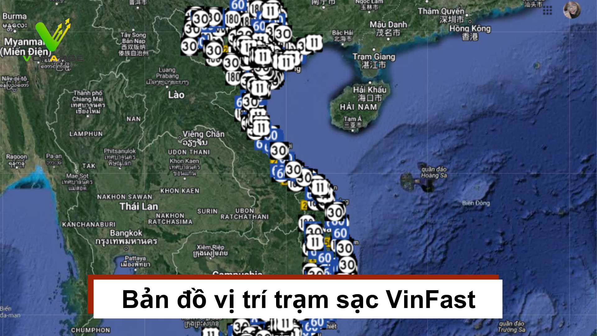Bản đồ vị trí trạm sạc VinFast